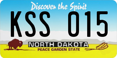 ND license plate KSS015