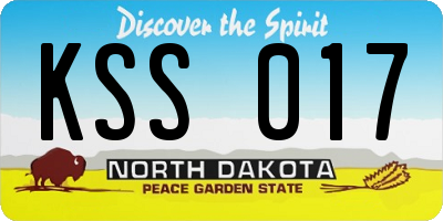 ND license plate KSS017