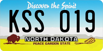 ND license plate KSS019