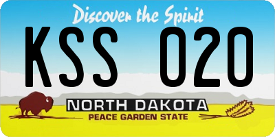 ND license plate KSS020