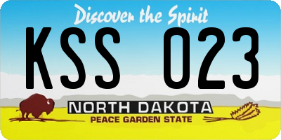 ND license plate KSS023
