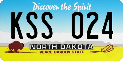 ND license plate KSS024