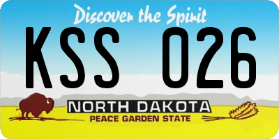 ND license plate KSS026