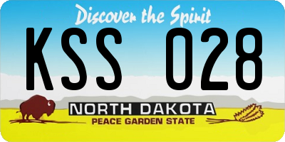 ND license plate KSS028