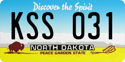 ND license plate KSS031