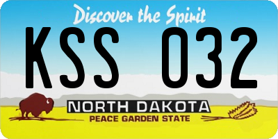 ND license plate KSS032