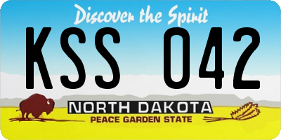 ND license plate KSS042