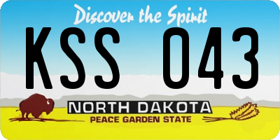 ND license plate KSS043