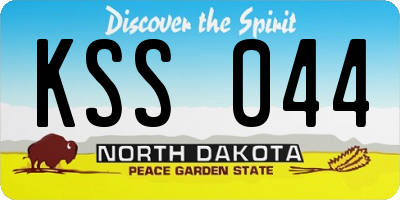 ND license plate KSS044
