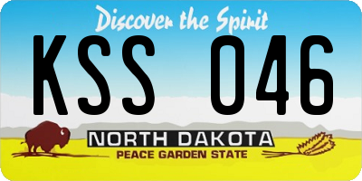 ND license plate KSS046