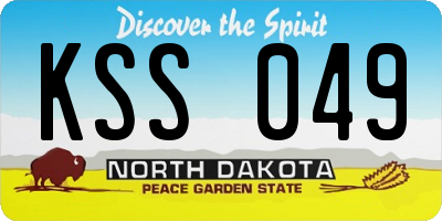 ND license plate KSS049