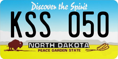 ND license plate KSS050