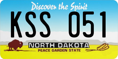 ND license plate KSS051