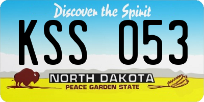 ND license plate KSS053