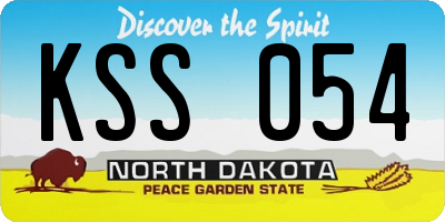 ND license plate KSS054