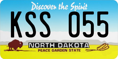 ND license plate KSS055