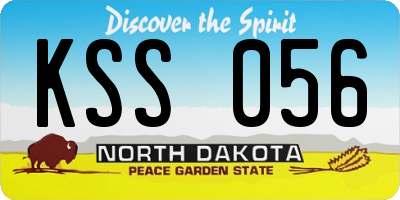 ND license plate KSS056