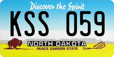 ND license plate KSS059