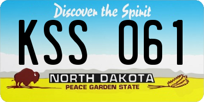 ND license plate KSS061