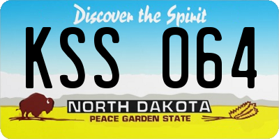 ND license plate KSS064