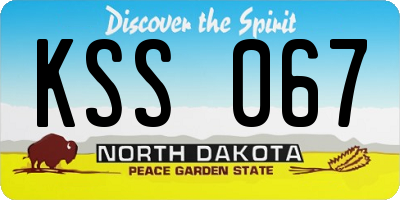 ND license plate KSS067