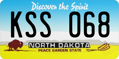 ND license plate KSS068