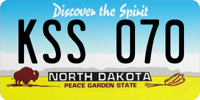 ND license plate KSS070