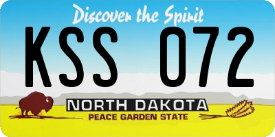ND license plate KSS072