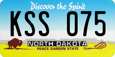 ND license plate KSS075