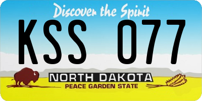 ND license plate KSS077