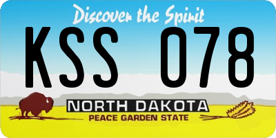 ND license plate KSS078