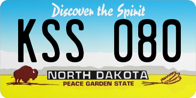 ND license plate KSS080