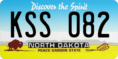 ND license plate KSS082