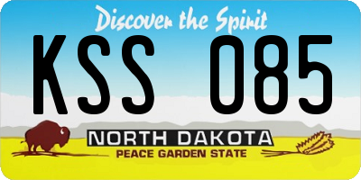 ND license plate KSS085