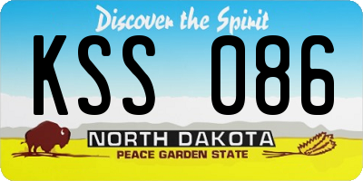 ND license plate KSS086