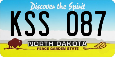 ND license plate KSS087