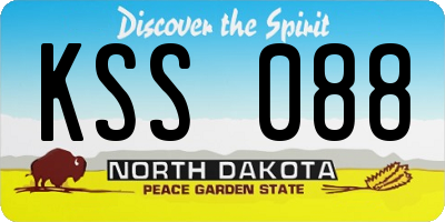 ND license plate KSS088