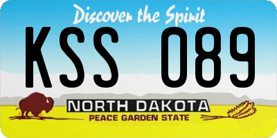 ND license plate KSS089