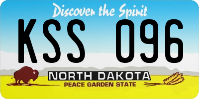 ND license plate KSS096