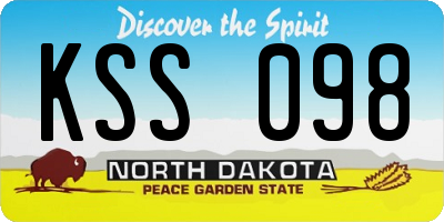 ND license plate KSS098