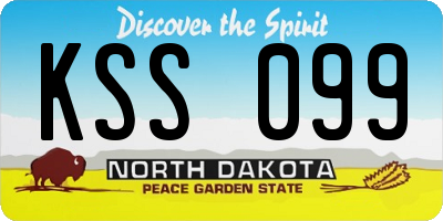 ND license plate KSS099