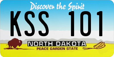 ND license plate KSS101