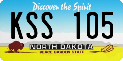 ND license plate KSS105