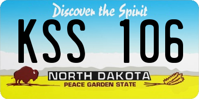 ND license plate KSS106