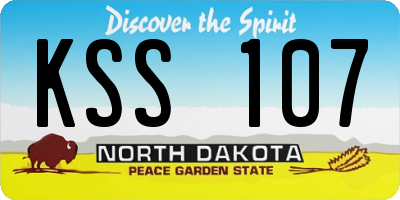 ND license plate KSS107