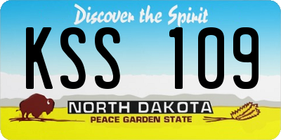 ND license plate KSS109