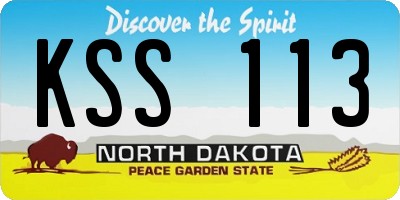 ND license plate KSS113