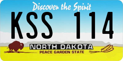 ND license plate KSS114