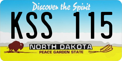 ND license plate KSS115