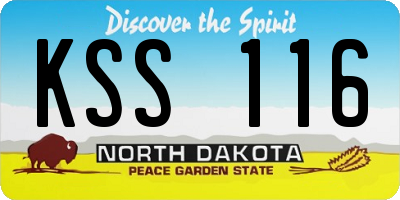 ND license plate KSS116